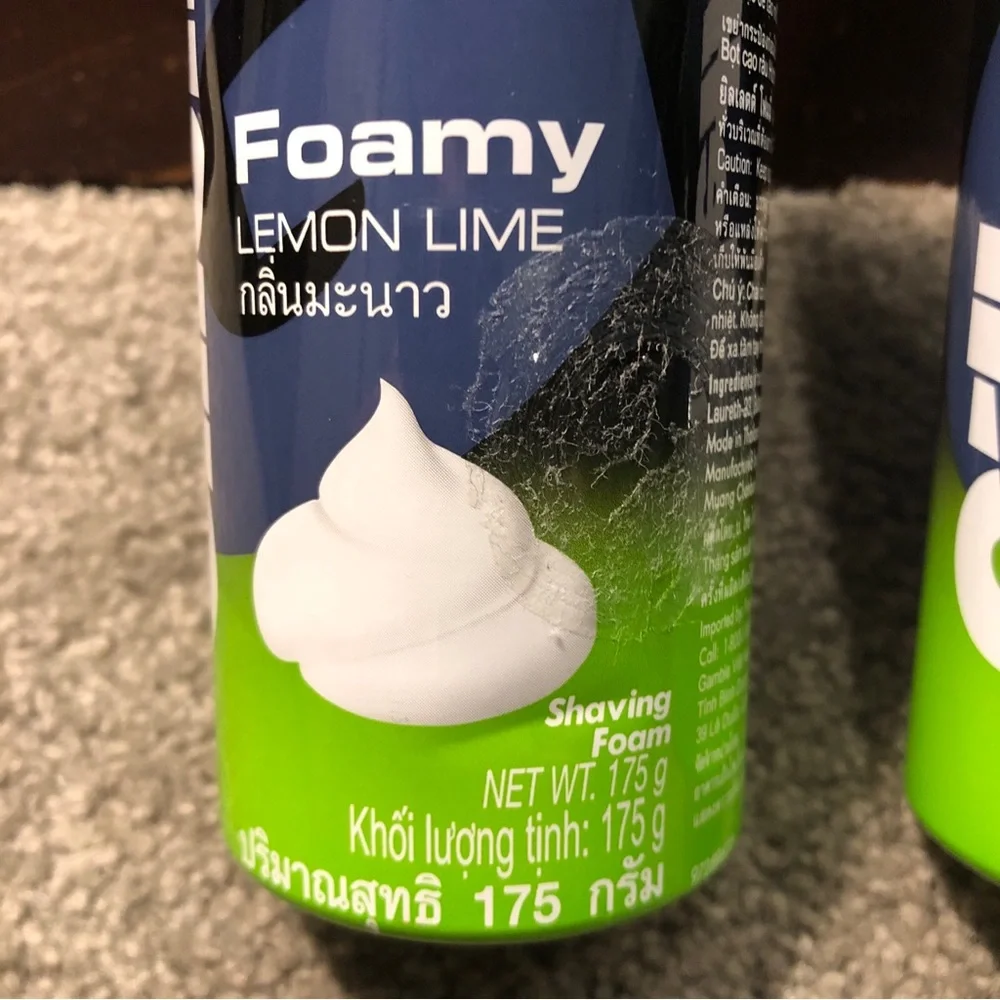 X2 Gillette Lemon-Lime Shave Foam Shaving Cream 6.2oz (175g)